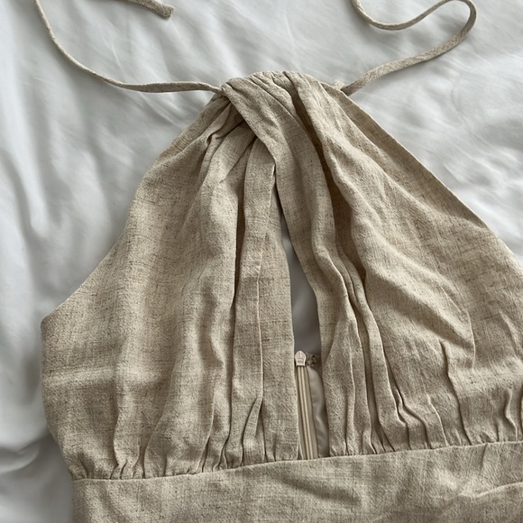 Shein linen blend halter mini dress - Picture 2 of 6